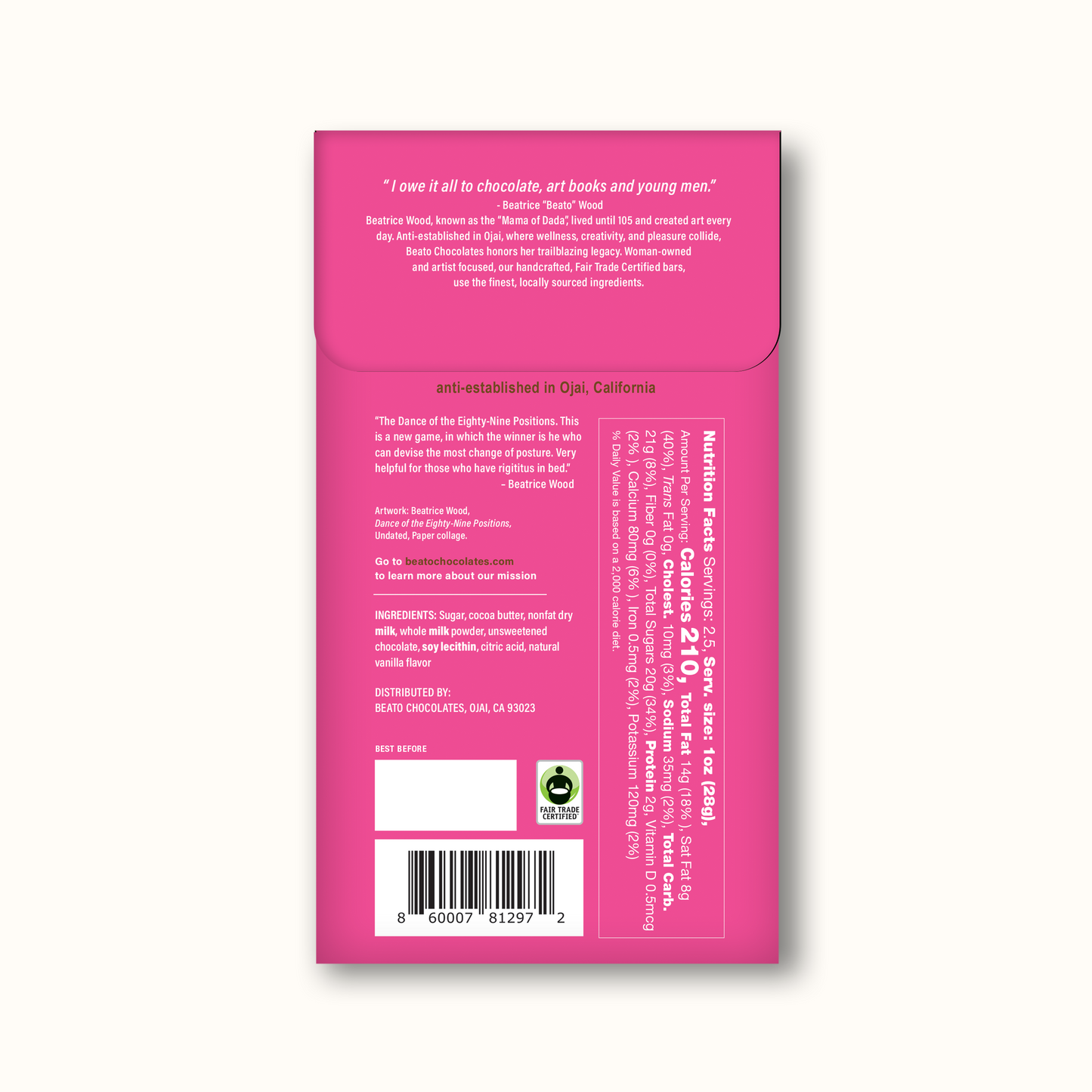Dance of the 89 Positions Chocolate Bar